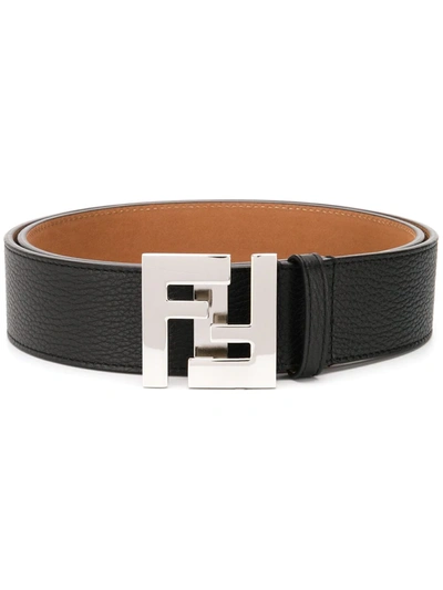 Shop Fendi Ff Buckle Belt In Black