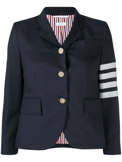 Thom Browne Classic Sb S/c In Engineered 4 Bar Plain Weave Suiting In Blue