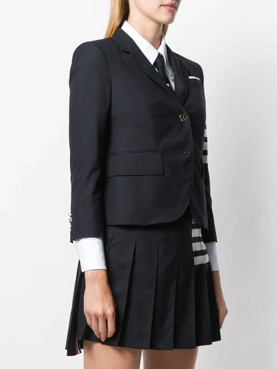 Thom Browne Classic Sb S/c In Engineered 4 Bar Plain Weave Suiting In Blue