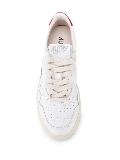 Shop Autry Contrasting Heel Sneakers In White