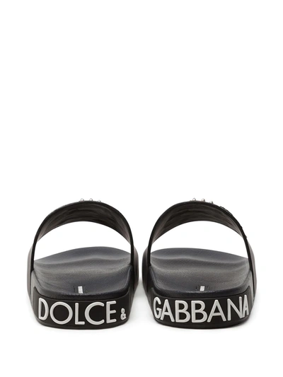 Shop Dolce & Gabbana Stylist Patches Rubber Slides In Black