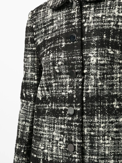 Shop Paule Ka Tweed Collared Coat In Black