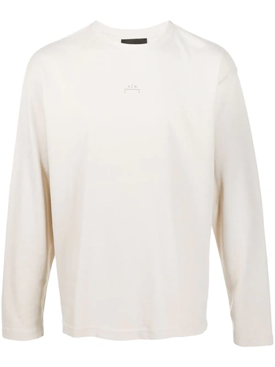 Shop A-cold-wall* Stencil Long-sleeve T-shirt In Neutrals