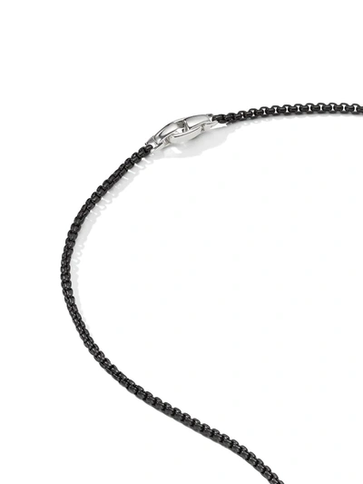 Shop David Yurman Smooth Amulet Box Chain Necklace In Black