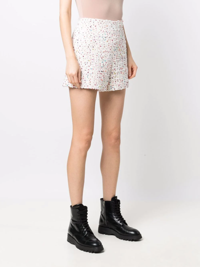 Shop Valentino Tailored High-waisted Shorts In White