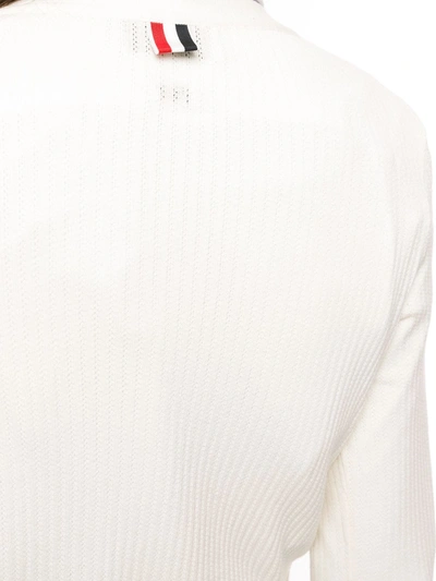 Shop Thom Browne 4-bar Stripe Cardigan In 100 White