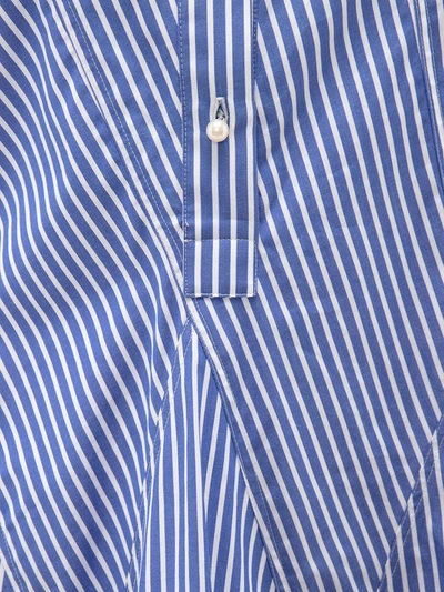 Shop Jw Anderson Godet-hem Striped Shirt-dress In Blue