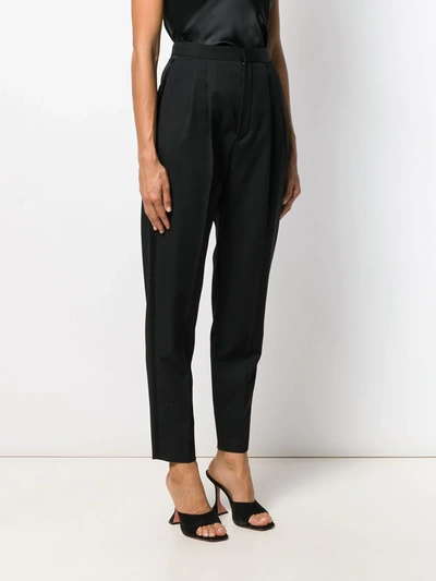 Shop Saint Laurent Tapered Tailored Trousers In Black