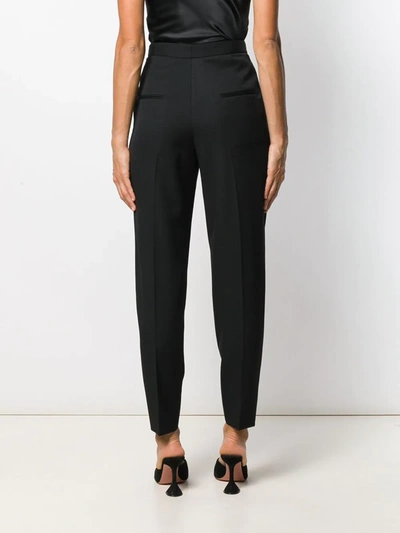 Saint Laurent Mid-rise Slim-leg Wool-gabardine Trousers In Black
