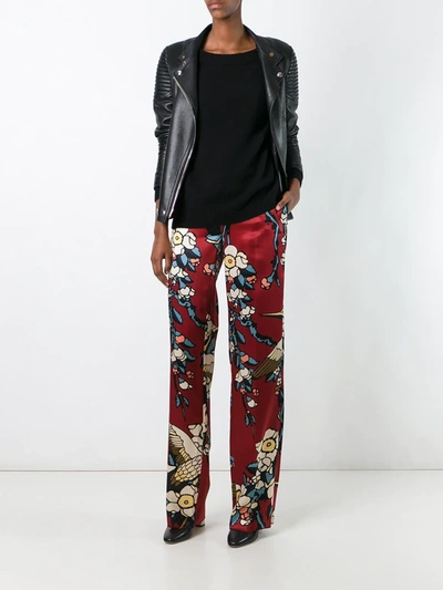 Shop Dsquared2 'blossom' Print Trousers In Red