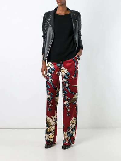 Dsquared2 'blossom' Print Trousers In Red