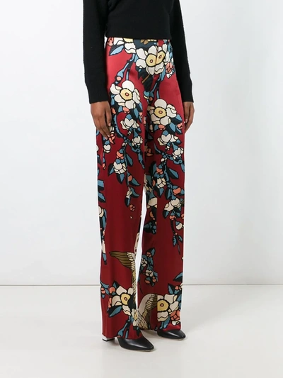 Dsquared2 'blossom' Print Trousers In Red