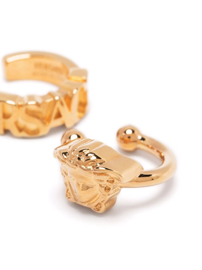 Shop Versace Medusa Head Motif Earrings In Gold