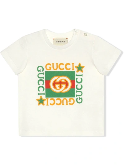 Gucci Babies' Ivory T-shirt For Kids With Logos In White | ModeSens