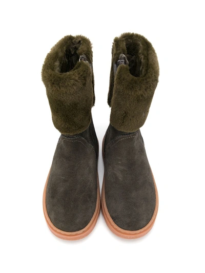 Shop Camper Calf-length Fur-detail Boots In Green