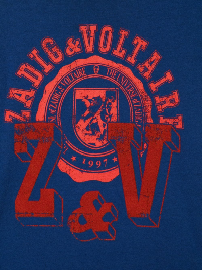 Zadig & Voltaire Kita Logo-print Cotton T-shirt In Blue