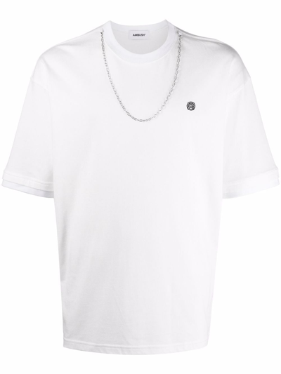 Shop Ambush Chain Collar T-shirt In Weiss