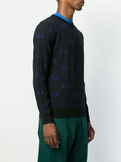 Shop Kenzo Eye Pattern Jumper In Black