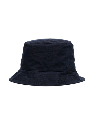 Shop Snow Peak Logo Tag Bucket Hat In Blau