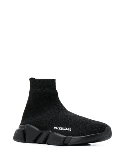 Shop Balenciaga Speed Stretch-knit Sneakers In Black