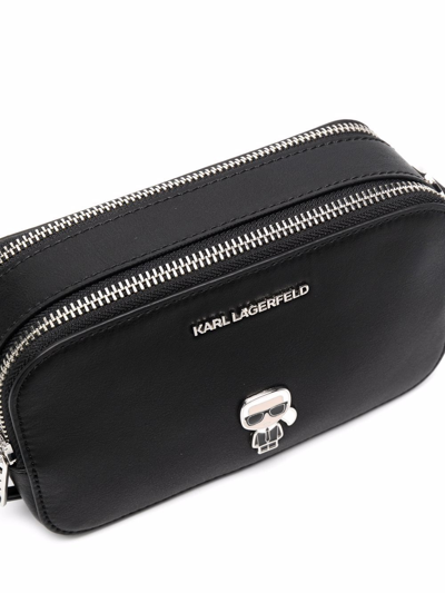 Shop Karl Lagerfeld K/ikonik Leather Camera Bag In Schwarz