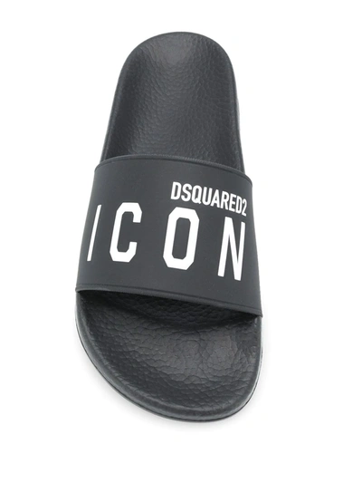 Shop Dsquared2 Icon Slides In Black