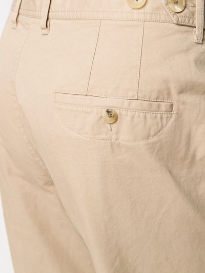 Shop Lanvin Straight-leg Cotton Trousers In Neutrals