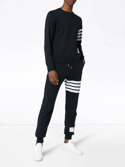 Shop Thom Browne Engineered 4-bar Jersey Sweatpant In Blue