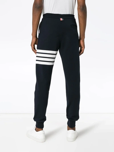 Thom Browne Pantalone Jogging Con Stampa 4bar Stripe In Blue