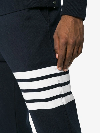 Thom Browne Pantalone Jogging Con Stampa 4bar Stripe In Blue