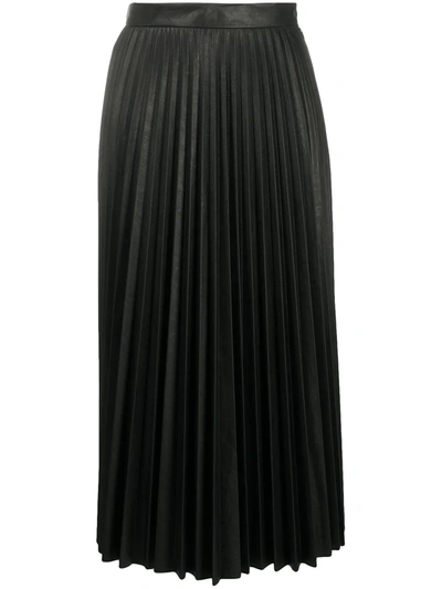 Mm6 Maison Margiela Pleated Mid-length Skirt In Black