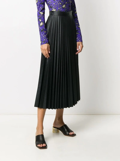 Mm6 Maison Margiela Pleated Mid-length Skirt In Black