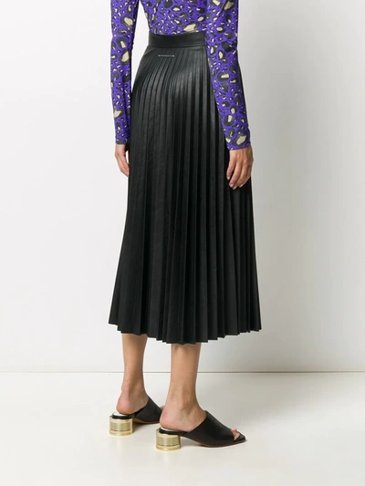 Mm6 Maison Margiela Pleated Mid-length Skirt In Black
