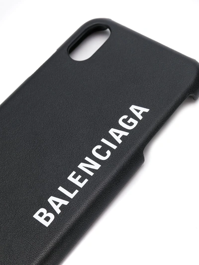 Shop Balenciaga Iphone X And Xs Logo Cover In Black