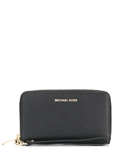 Shop Michael Michael Kors Zip-around Continental Wallet In Black