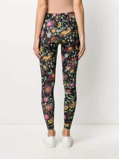 Shop La Doublej Floral Multi-print Leggings In Black