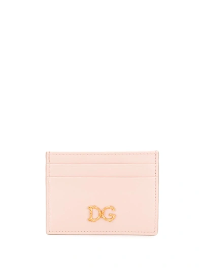 Shop Dolce & Gabbana Baroque Logo Cardholder In Pink