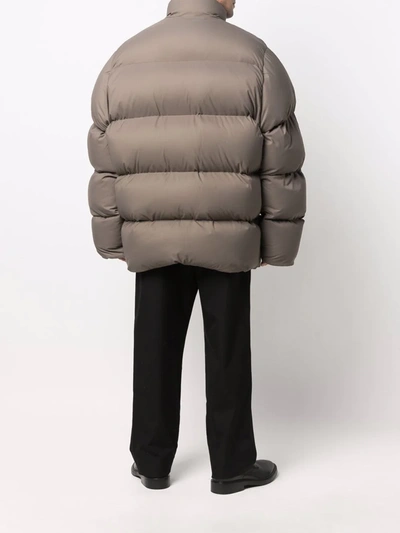 Shop Balenciaga Sporty B Cosy Puffer Jacket In Braun