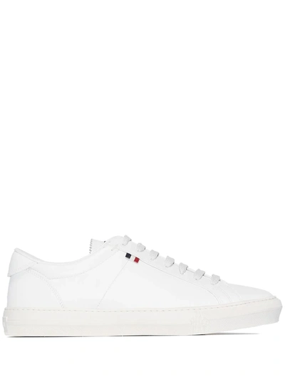Moncler New Monaco Leather Sneakers In White | ModeSens