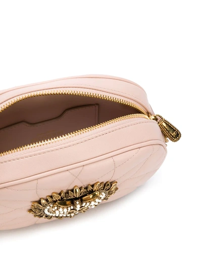 Shop Dolce & Gabbana Devotion Quilted Camera Bag In Pink