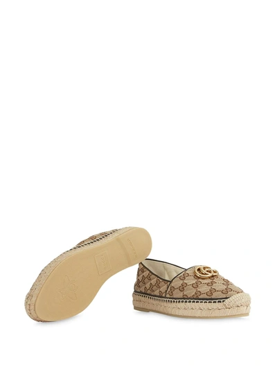 Shop Gucci Gg Supreme Canvas Espadrilles In Neutrals ,brown