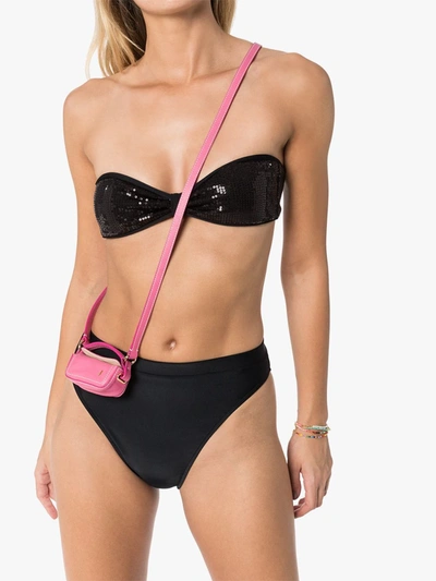 Shop Adriana Degreas Sequinned Bikini Set In Black