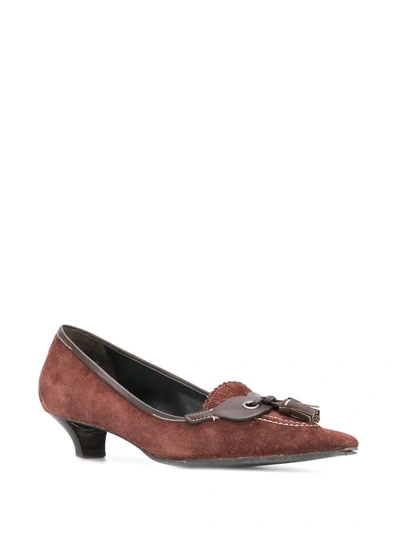 Pre-owned Miu Miu Pointed Toe Pumps In Brown