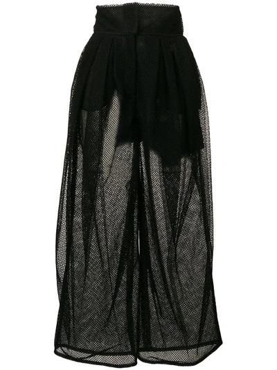 Shop Dolce & Gabbana Mesh High-rise Trousers In Black