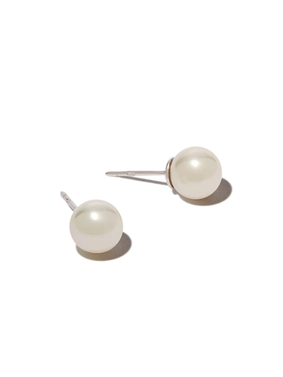 Shop Hatton Labs Pearl Stud Earrings In Silber