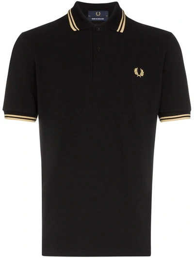 Shop Fred Perry Stripe-trimmed Polo Shirt In Black