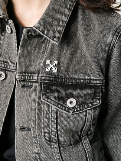 Shop Off-white Arrows Pin Denim Jacket In Black