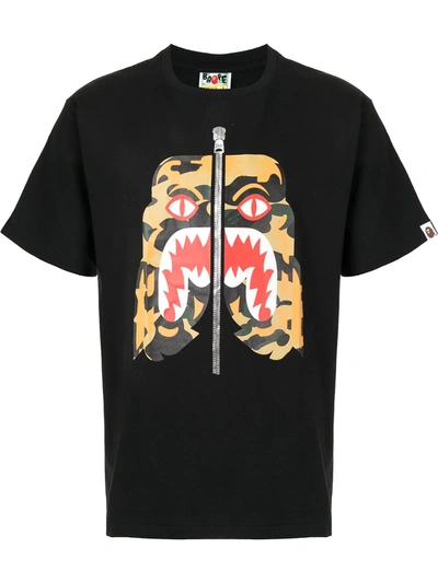 Shop A Bathing Ape City Camo Shark T-shirt In Black