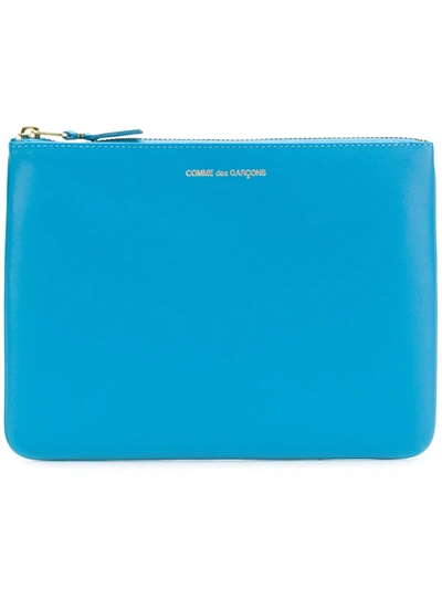 Shop Comme Des Garçons Zipped Coin Purse In Blue