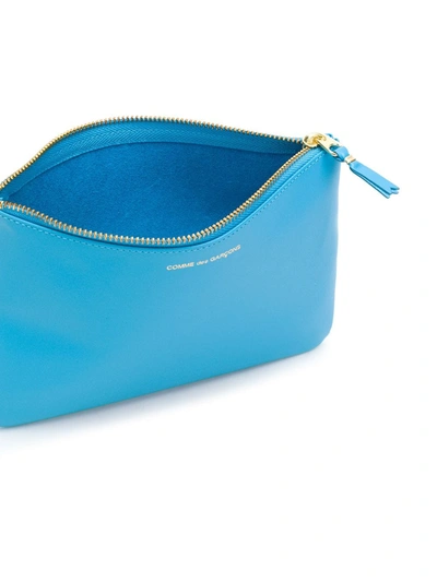 Comme Des Garçons Zipped Coin Purse In Blue